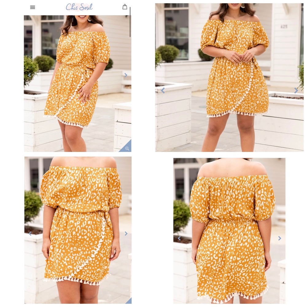 Chic Soul Leopard Off The Shoulder Dress
